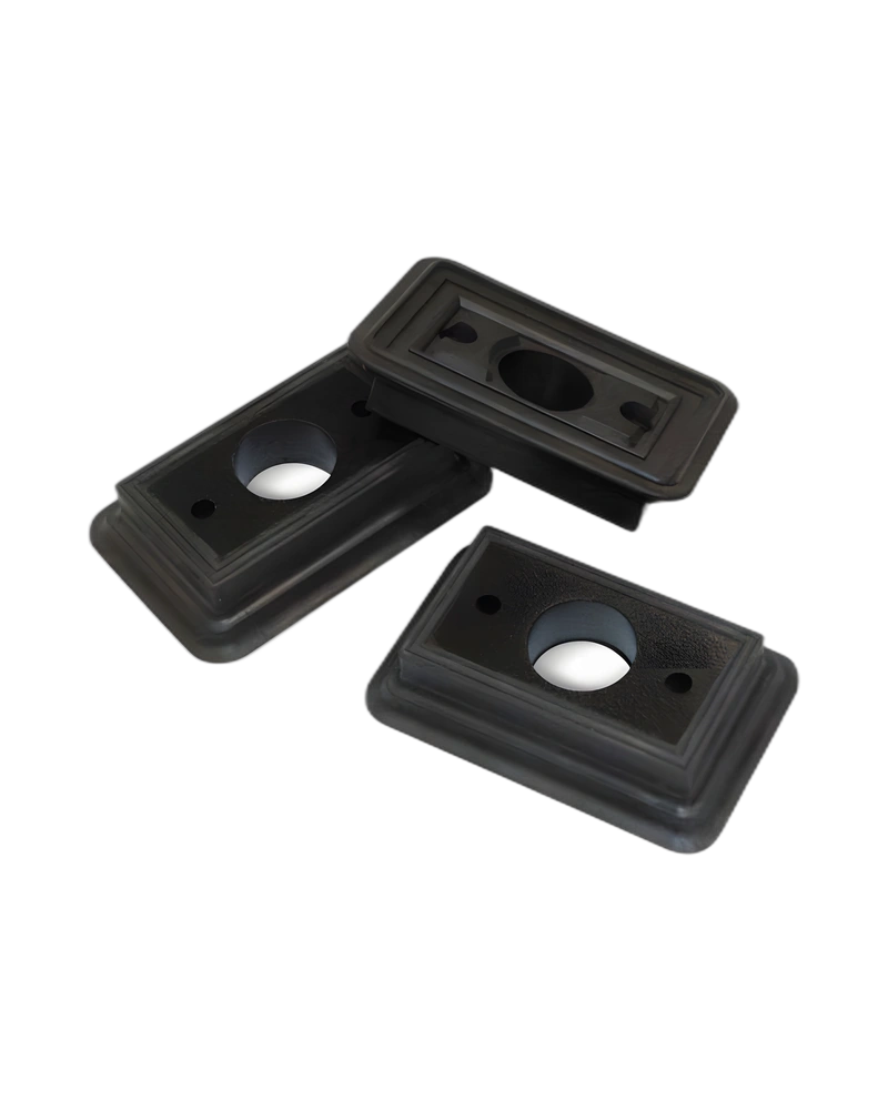Flat rectangular vacuum cups with vulcanised support, for clamping glass and marble